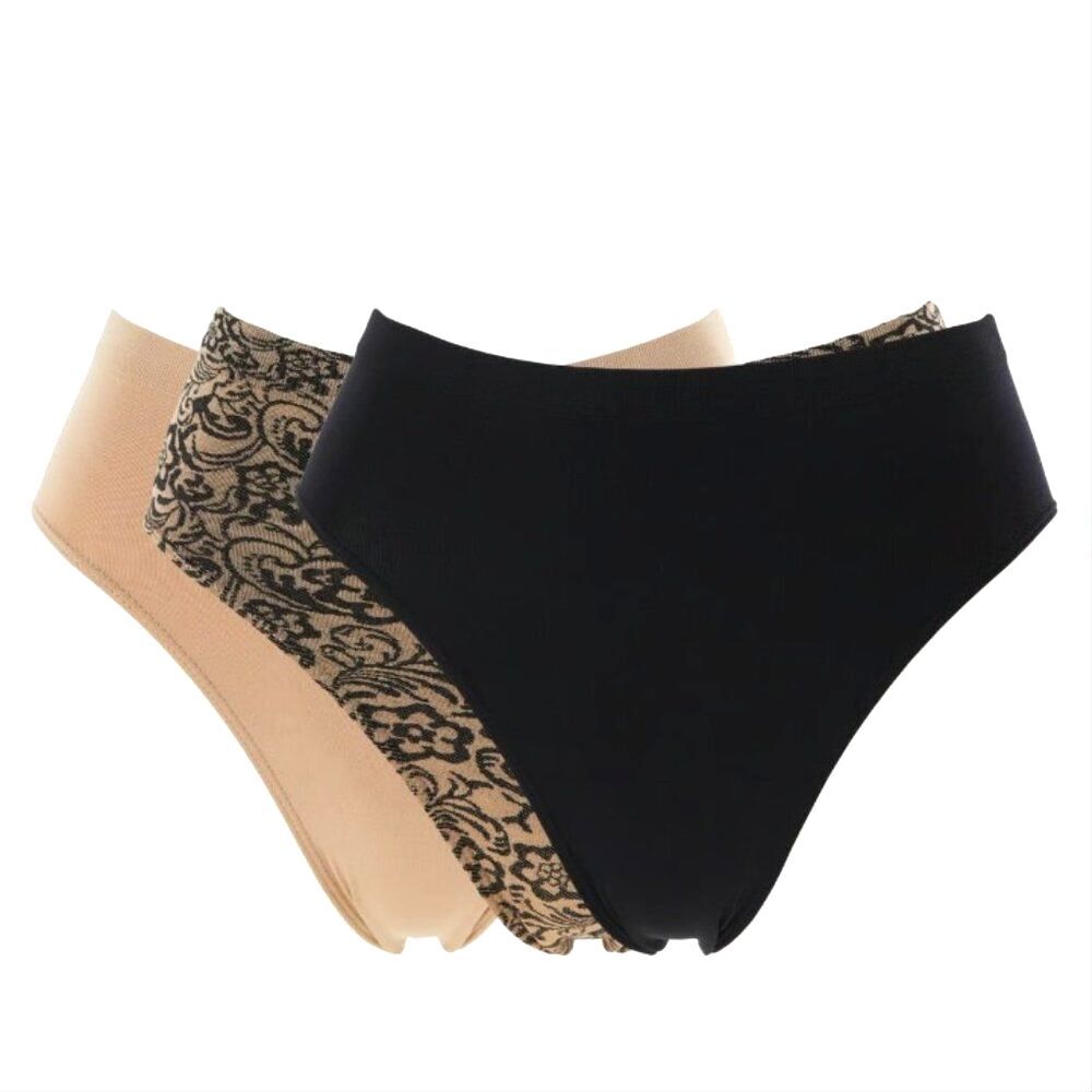 Rhonda Shear 3-pack Seamless Jacquard Ahh Brief Panty - 2X